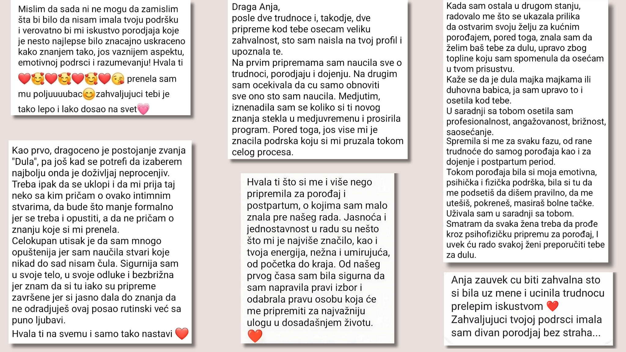Testimonials za sajt